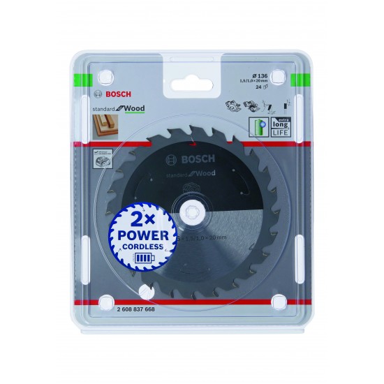 Cirkelsågklinga accu std trä 136x20mm 24t