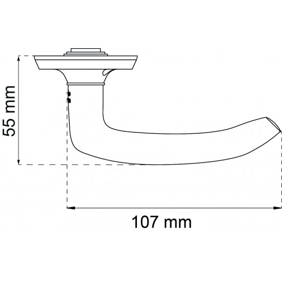 Dörrhandtag a6696 krom med Returfjäder