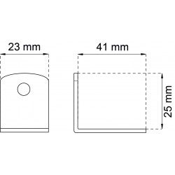 Möbelvinkel 501 vit 25x41mm