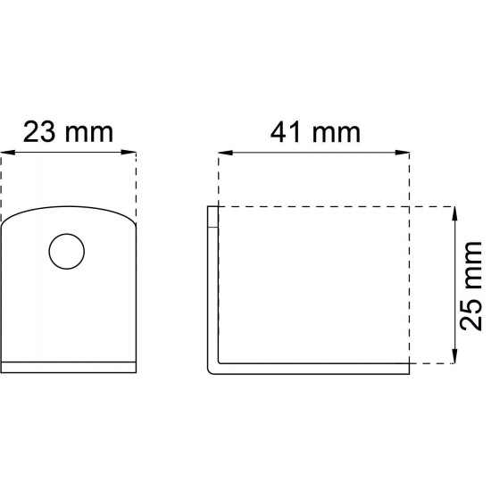 Möbelvinkel 501 vit 25x41mm