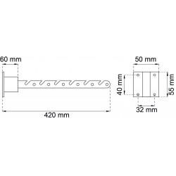 Balkonghängare 740 efz 420mm Sb