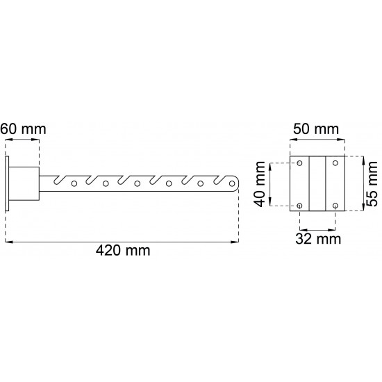 Balkonghängare 740 efz 420mm Sb