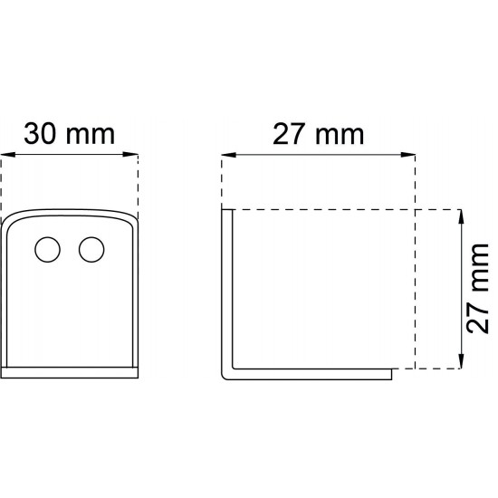 Möbelvinkel 502 efz 27x30mm