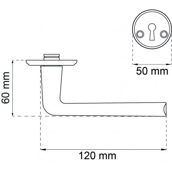 Dörrhandtag seattle b krom med Nyckelskylt sb