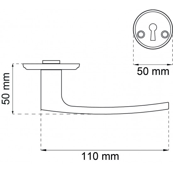Dörrhandtag torino krom med Nyckelskylt