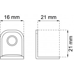 Möbelvinkel 211 efz 21x21mm