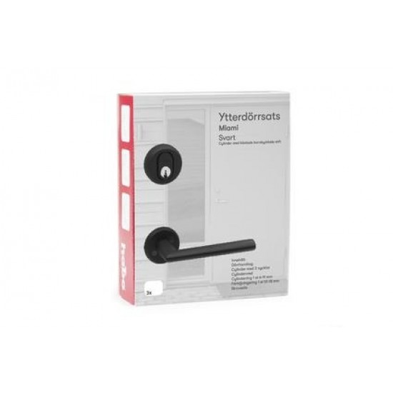 Ytterdörrsats miami svart alu