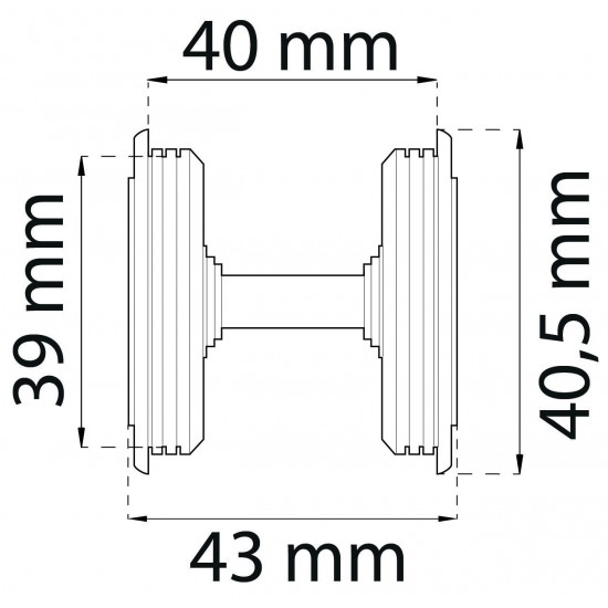 Wc-beslag skjutdörr m nickel