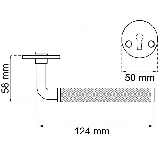 Dörrhandtag lexington grå med Nyckelskylt