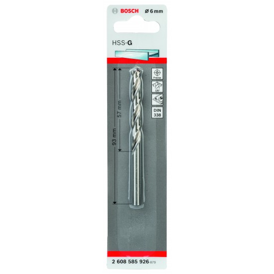 Metallborr hss-g s 6,0x93mm