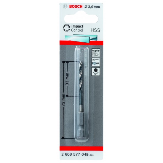 Metallborr hss impact 3mm