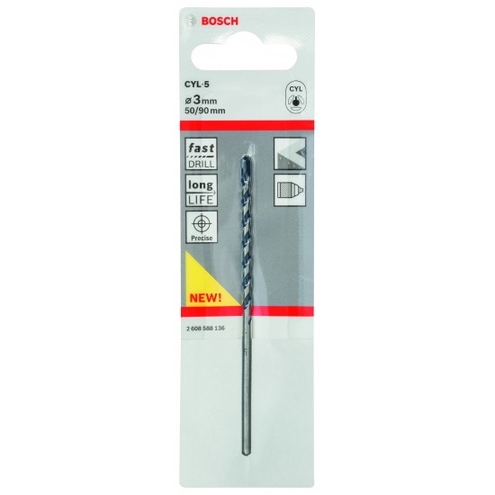 Betongborr cyl5 3x90mm