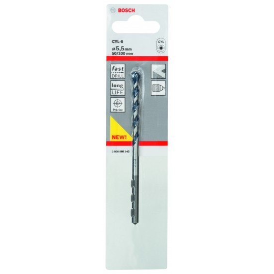 Betongborr cyl5 5,5x100mm
