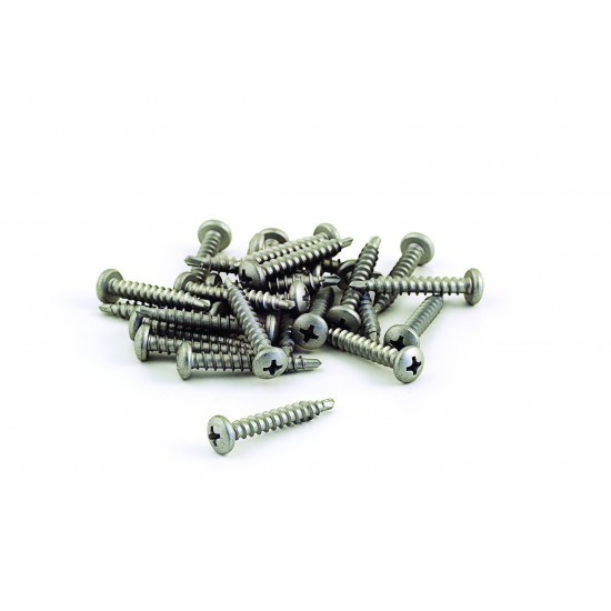 Skruv med vinge vit plasttak Korrugerad 50st