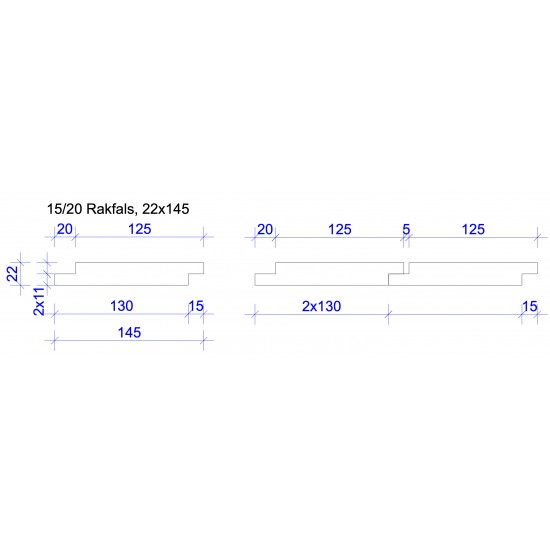 22x145 FALSPANEL GRUNDM  15/20 5MM SPRINGA L=4,2
