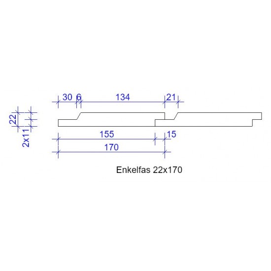 22x170 ENKELFAS FALS L=...