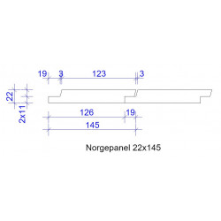 22x145 NORGEPANEL M LIGGANDE DROPP FALS L=