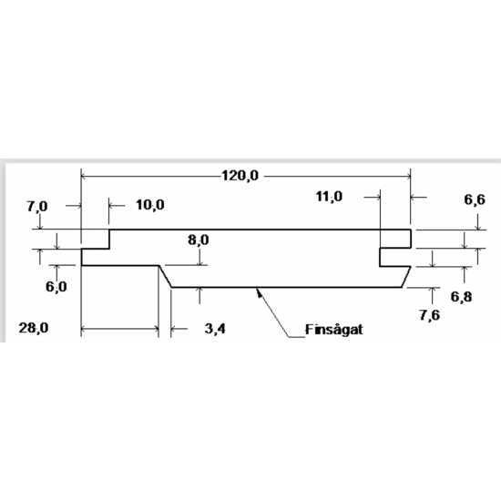 22X120 DUBBELFAS SPONT IMP Furu Norrl L= 22X120 DUBBELFAS SPONT IMP Furu Norrl L=