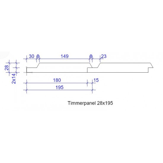 28x195 TIMMERPANEL FINS L=